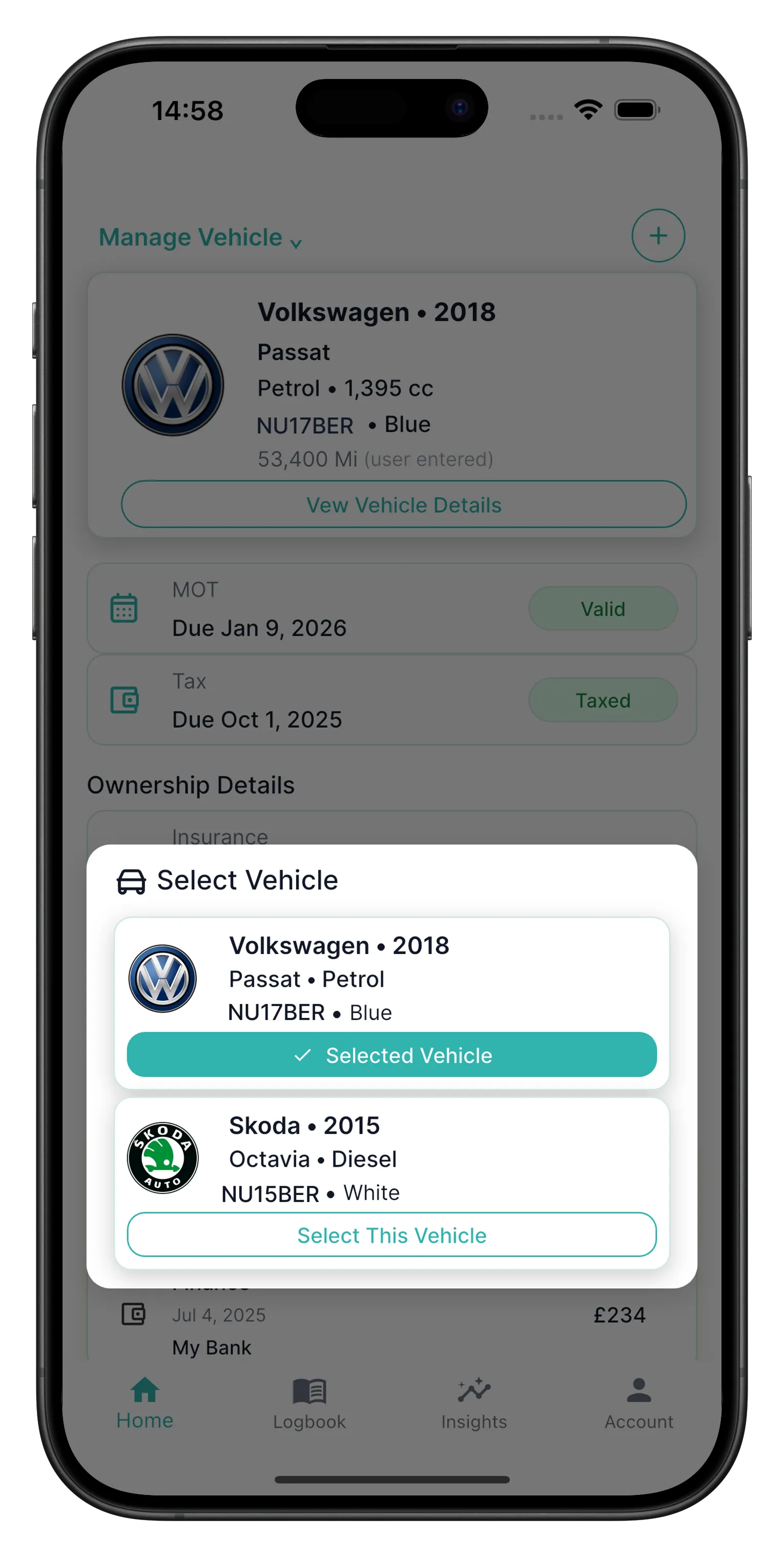 Manage multiple vehicles — cars, bikes, vans, trucks