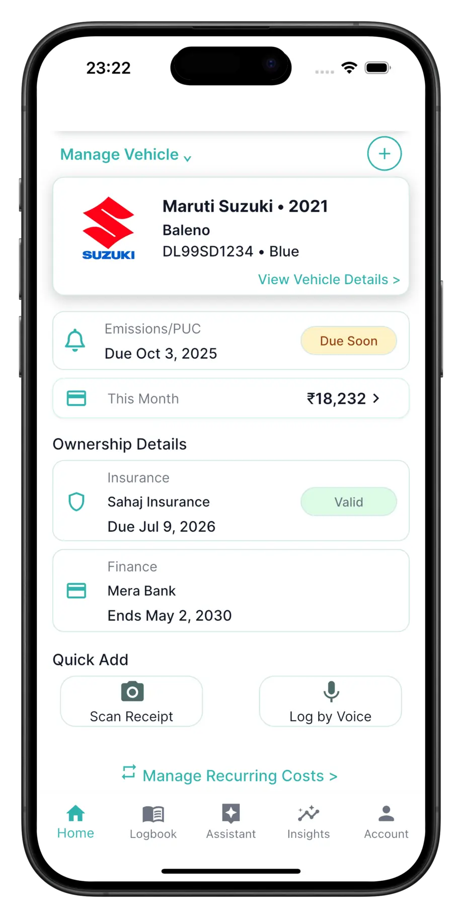 PitSync app — PUC reminder timeline and vehicle manager for India